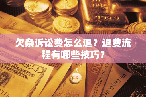 北京欠条诉讼费怎么退？退费流程有哪些技巧？